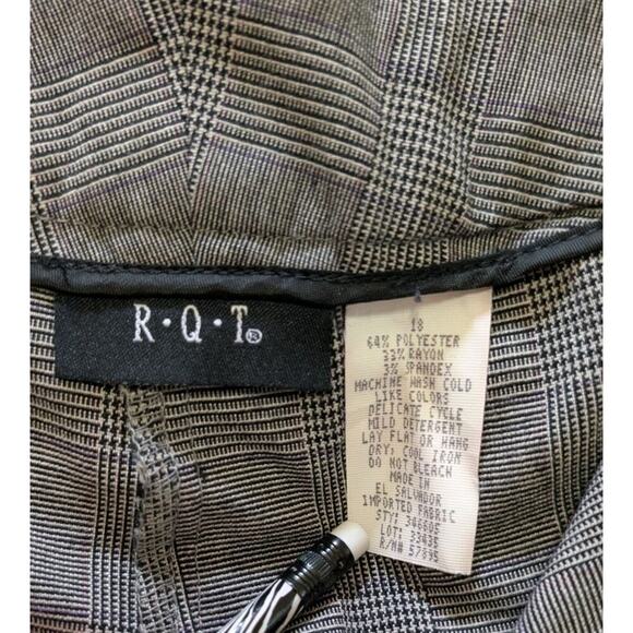 R.Q.T. Plaid Dress Pants Gray/Black Size 18 NWT - Picture 6 of 11